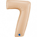 Ballon aluminium chiffre 7 Nude mat Satin Nude 40inc Grabo