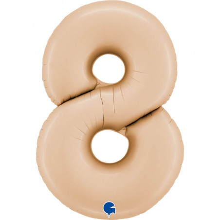 Ballon aluminium chiffre 8 Nude mat 40inc Grabo