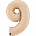 Ballon aluminium chiffre 9 Nude mat 40inc Grabo