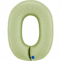Ballon chiffre alu vert eucalyptus Satin Olive Green 40inc Grabo