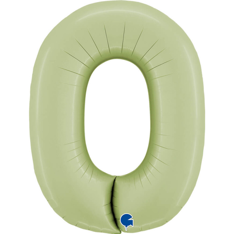 Ballon chiffre alu vert eucalyptus Satin Olive Green 40inc Grabo
