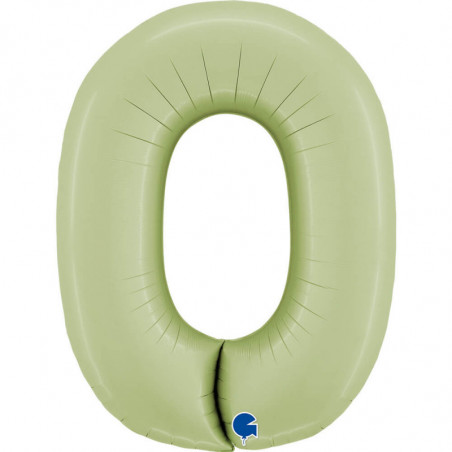 Ballon chiffre alu vert eucalyptus Satin Olive Green 40inc Grabo