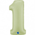 Ballon aluminium chiffre 1 Vert Eucalyptus Satin Olive Green 40inc Grabo