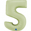 Ballon aluminium chiffre 5 Vert eucalyptus mat Satin Olive Green 40inc Grabo