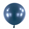 Ballons latex  24" ROND - 60CM - Bleu marine nacré Metallic Navy Flag Blue Anagram