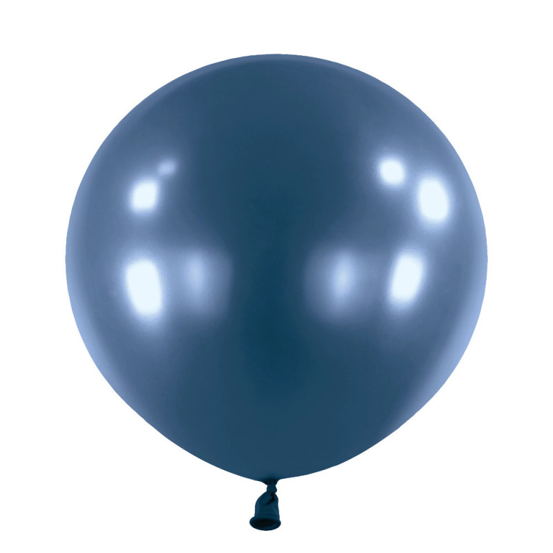 Ballons latex  24" ROND - 60CM - Bleu marine nacré Metallic Navy Flag Blue Anagram