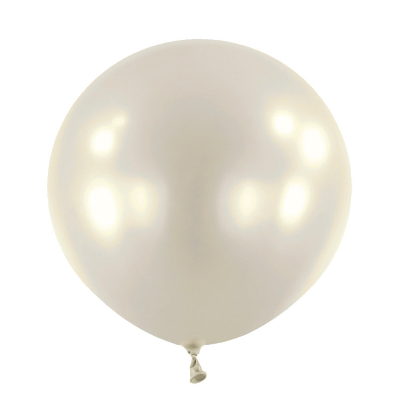 Ballons latex 24" ROND - 60CM  - Argent nacré Pearl Silver Anagram