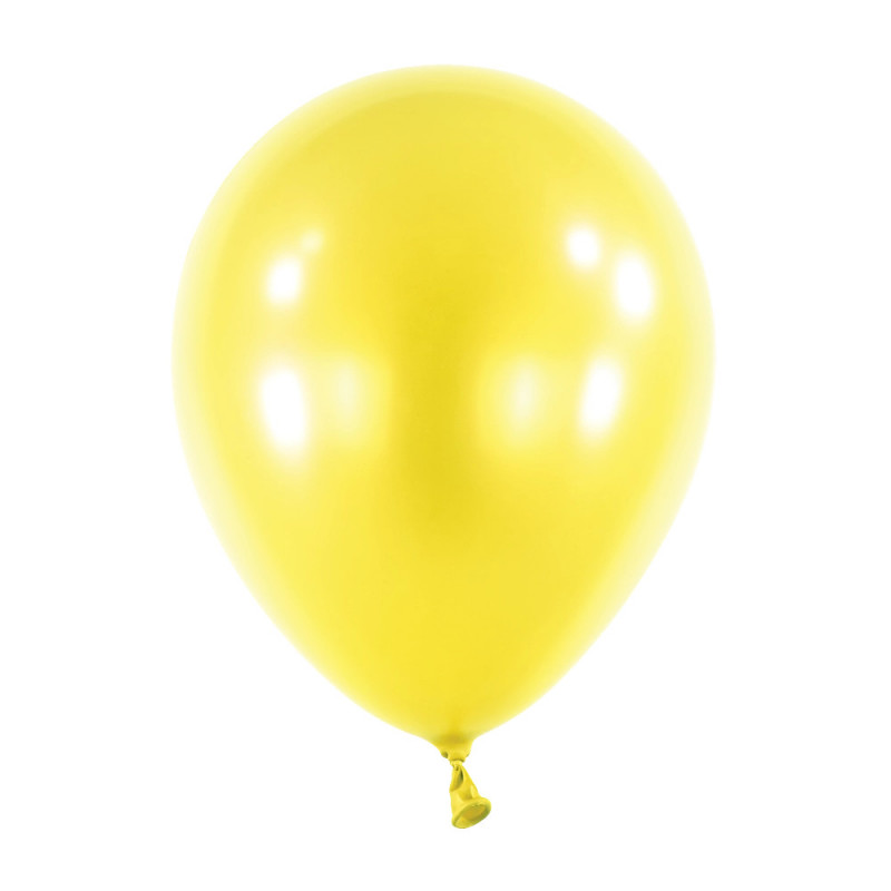 Mini Ballons latex 5" ROND - 13CM - Jaune nacré Metallic Sunshine Yellow Anagram