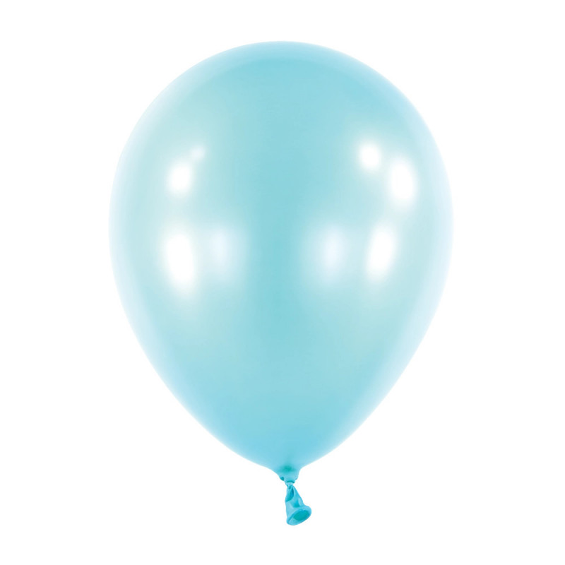 6 Ballons latex 11" ROND - 28CM - Bleu nacré