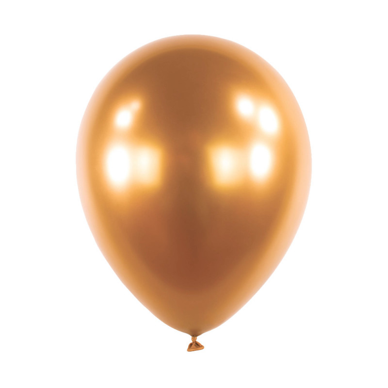 Mini Ballons latex 5" ROND - 13CM - Bronze chromé