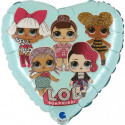 Ballon Cœur Bleu 18" Tiffany – Licences Poupées LOL Surprise – Grabo