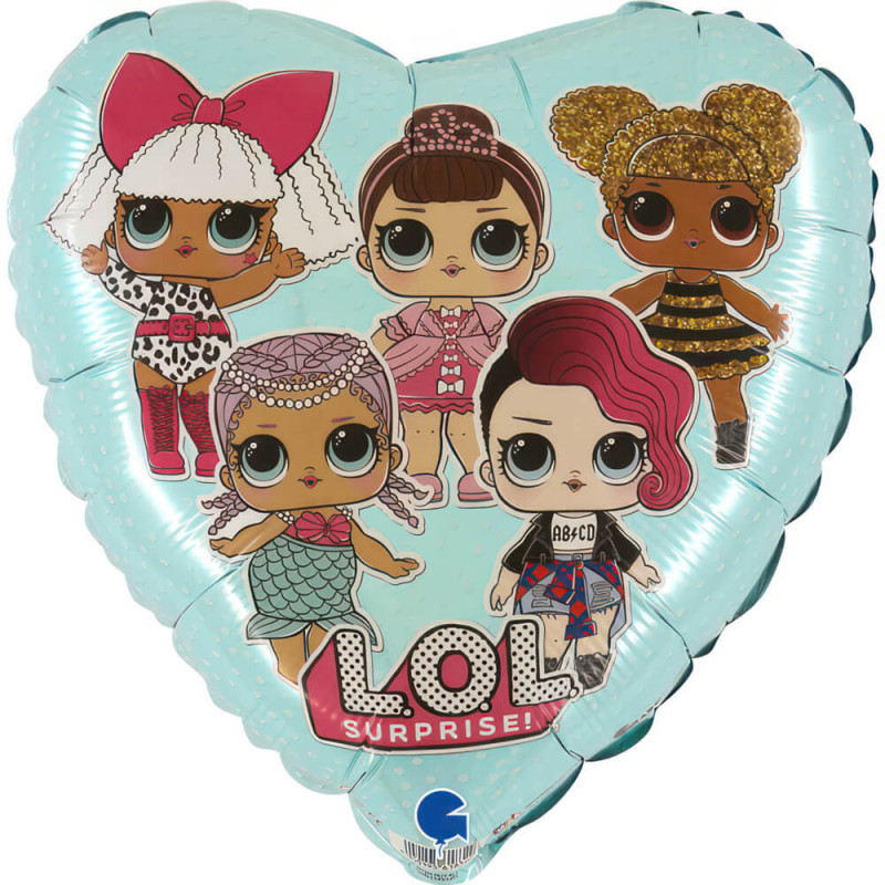 Ballon Cœur Bleu 18" Tiffany – Licences Poupées LOL Surprise – Grabo