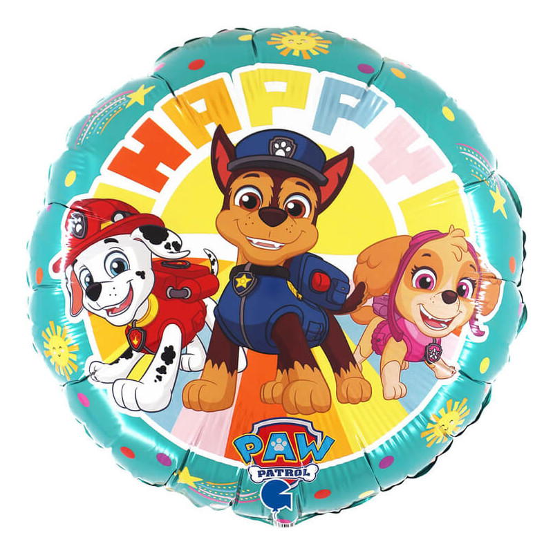 Ballon aluminium rond Pat’ Patrouille - Paw Patrol Grabo