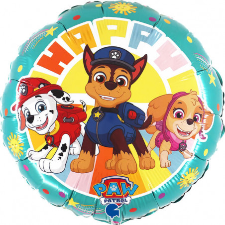 Ballon aluminium rond Pat’ Patrouille - Paw Patrol Grabo