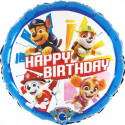 Ballon Rond Happy Birthday – Pat' Patrouille – 45 cm – Grabo – Licence Officielle