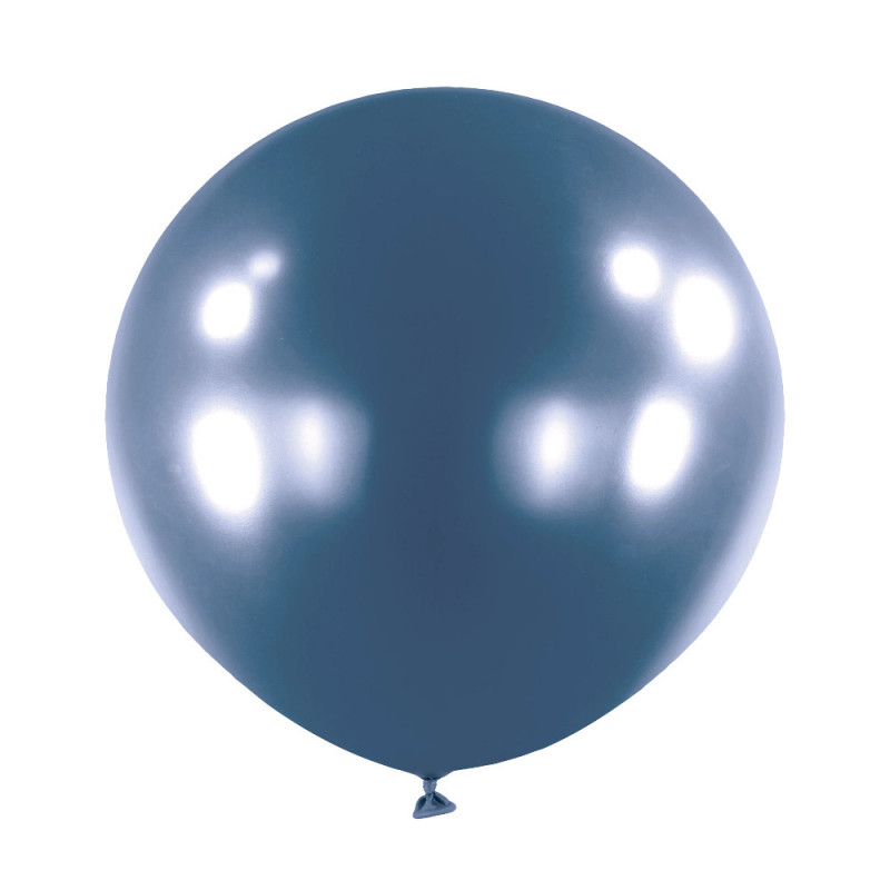 Ballons latex 24" ROND - 60CM  - Bleu chromé Satin Luxe Azure Anagram