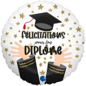Ballon aluminium rond “Félicitations pour ton diplôme” - Grabo