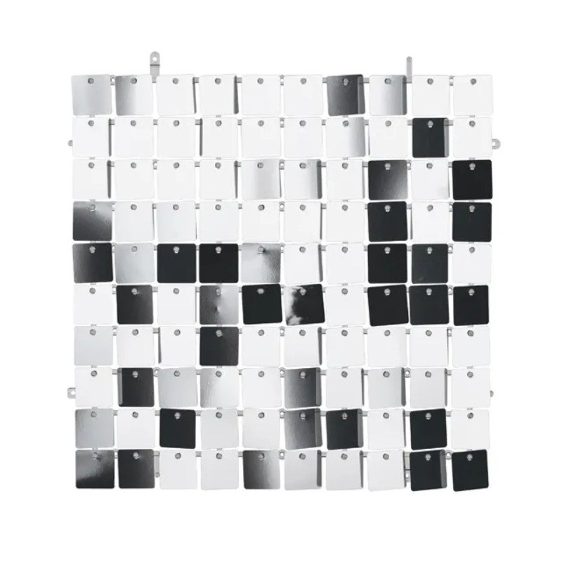 Panneaux Mur à Paillettes 30 X 30cm Sequin Argent