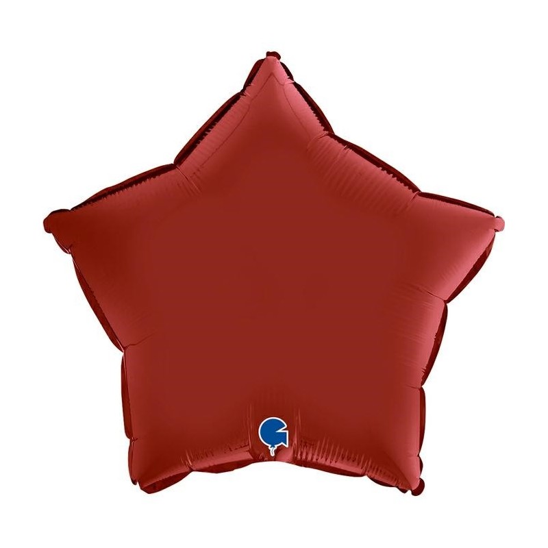Ballon Alu Étoile Rouge Intense – 18" Satin Rubin Red – Grabo