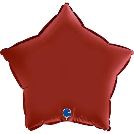 Ballon Alu Étoile Rouge Intense – 18" Satin Rubin Red – Grabo