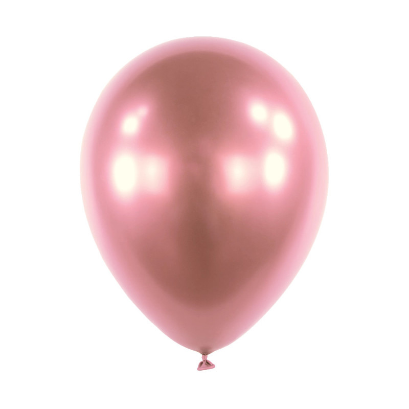 Mini Ballons latex 5" ROND - 13CM - Rose chromé
