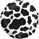Ballon Alu Rond Motifs Vache Noir & Blanc 45 cm – Grabo
