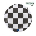 Ballon Alu Rond Damier Noir & Blanc 45 cm – Grabo