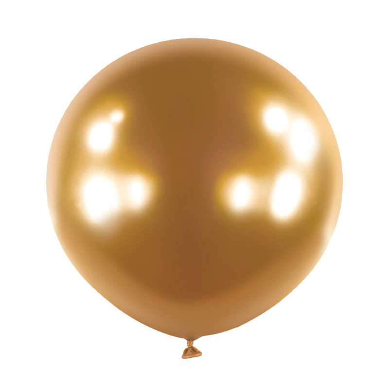 Ballons latex 24" ROND - 60CM - Doré chromé Satin Luxe Gold Anagram