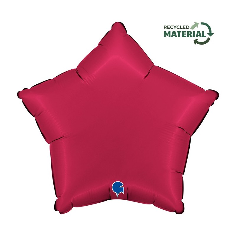 Ballon Alu Étoile Rouge Cerise Satin Cherry – 18" – Grabo