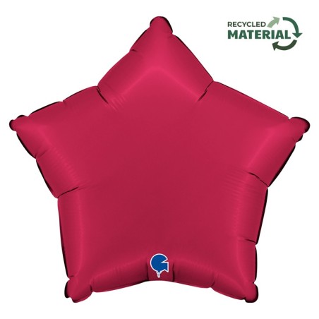 Ballon Alu Étoile Rouge Cerise Satin Cherry – 18" – Grabo