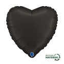 Ballon Alu Coeur Noir Mat – 18" – Grabo