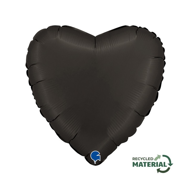 Ballon Alu Coeur Noir Mat – 18" – Grabo