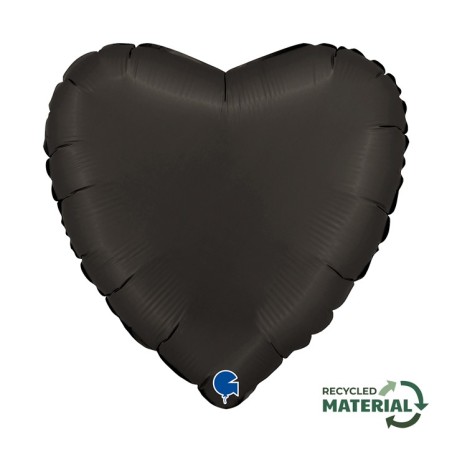 Ballon Alu Coeur Noir Mat – 18" – Grabo