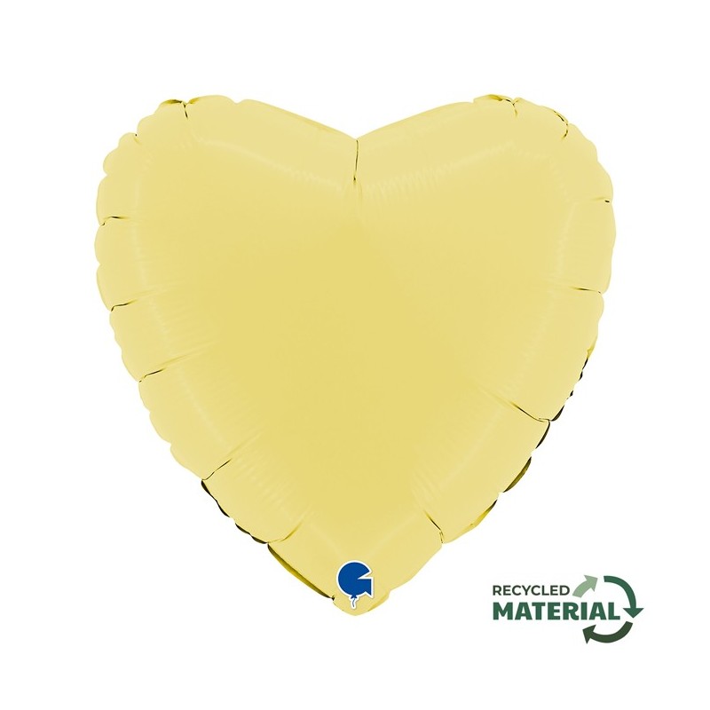 Ballon Alu Cœur Jaune Pastel – 18" – Grabo