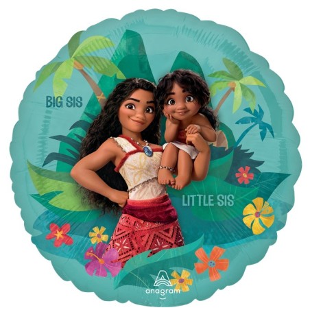 Ballon Alu Rond Vaiana et sa Sœur – 45 cm – Anagram