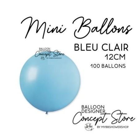 Mini Ballons Latex 5" – 12 cm Bleu Clair