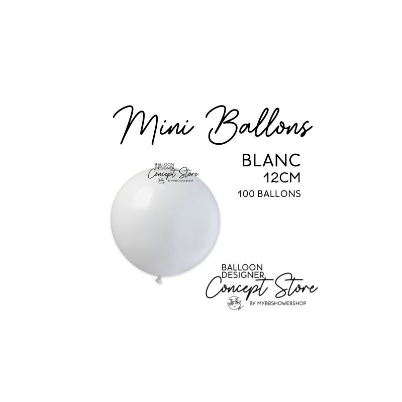 Mini Ballons Latex 5" – 12 cm Blanc