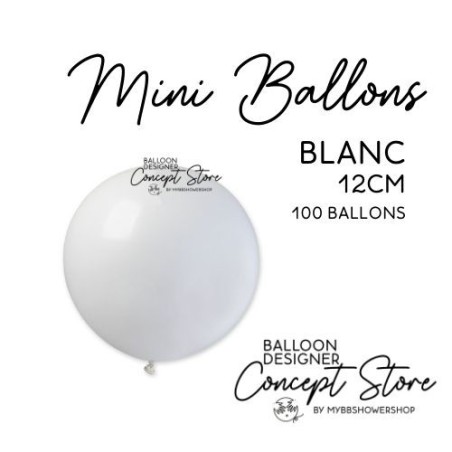 Mini Ballons Latex 5" – 12 cm Blanc
