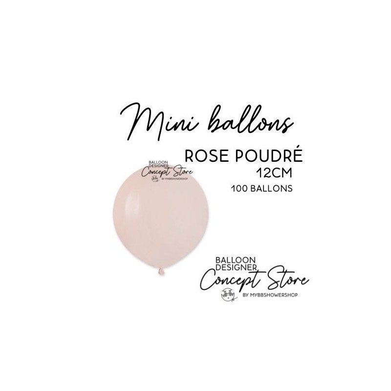 Mini Ballons Latex 5" – 12 cm Rose Poudré