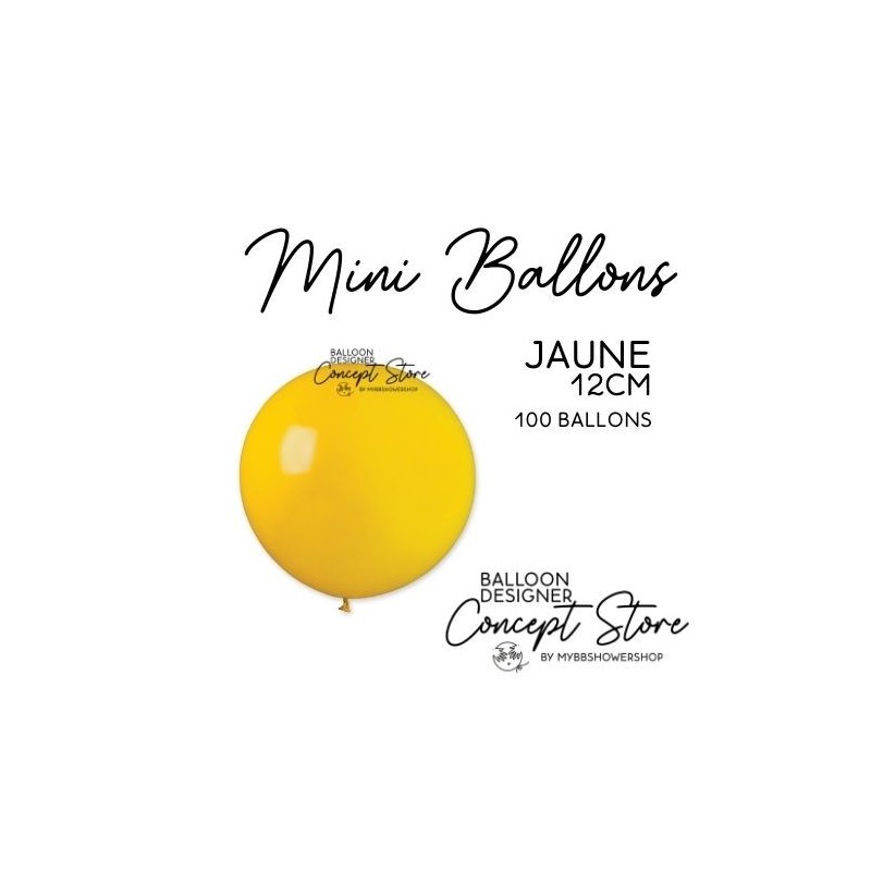 Mini Ballons Latex 5" – 12 cm Jaune