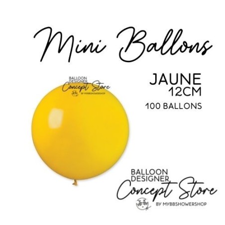 Mini Ballons Latex 5" – 12 cm Jaune