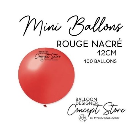 Mini Ballons Latex 5" – 12 cm Rouge Nacré