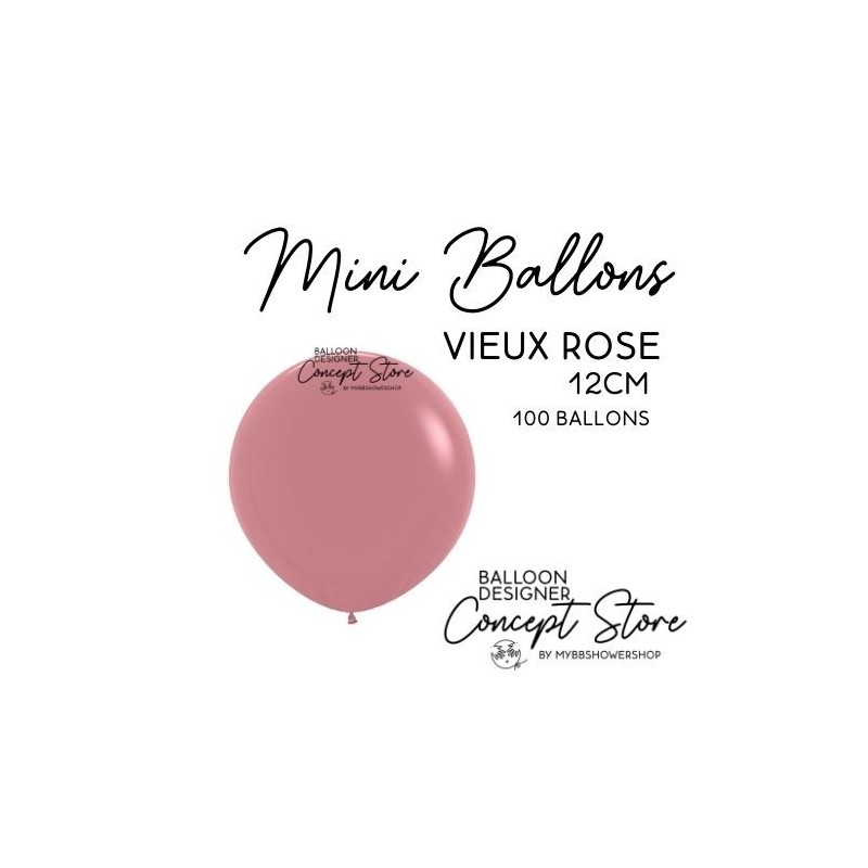Mini Ballons Latex 5" – 12 cm Vieux Rose