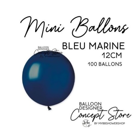 Mini Ballons Latex 5" – 12 cm Bleu Marine