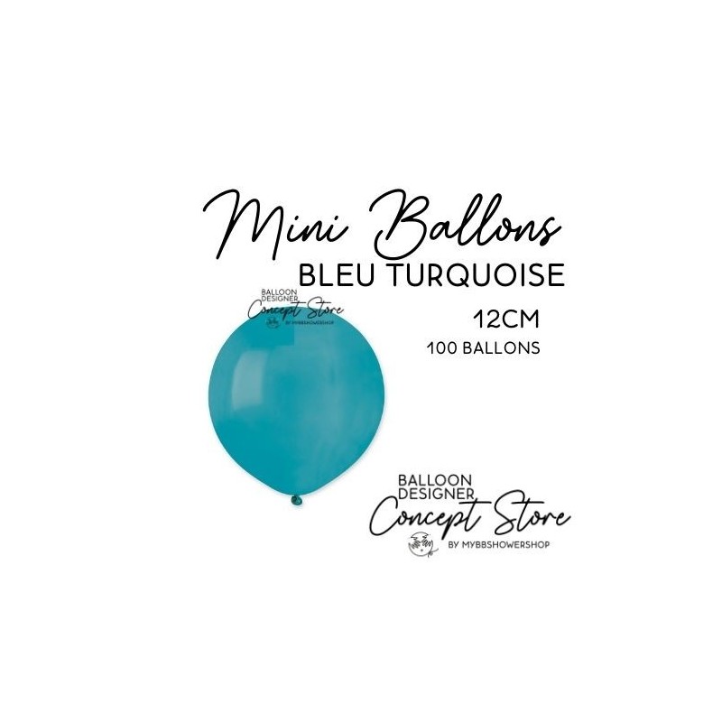 Mini Ballons Latex 5" – 12 cm Bleu Turquoise
