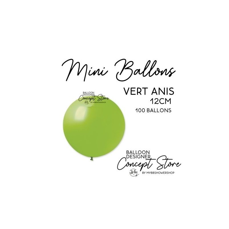 Mini Ballons Latex 5" – 12 cm Vert Anis