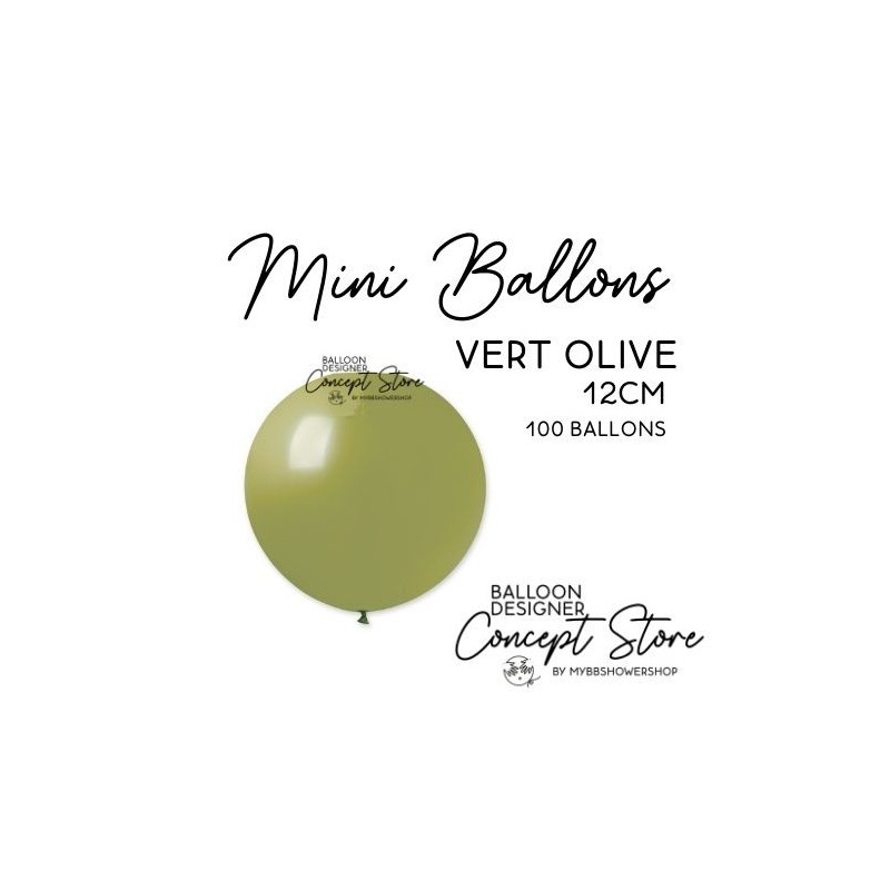 Mini Ballons Latex 5" – 12 cm Vert Olive