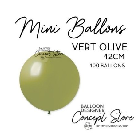 Mini Ballons Latex 5" – 12 cm Vert Olive