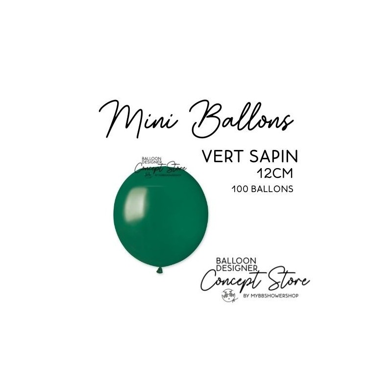 Mini Ballons Latex 5" – 12 cm Vert Sapin