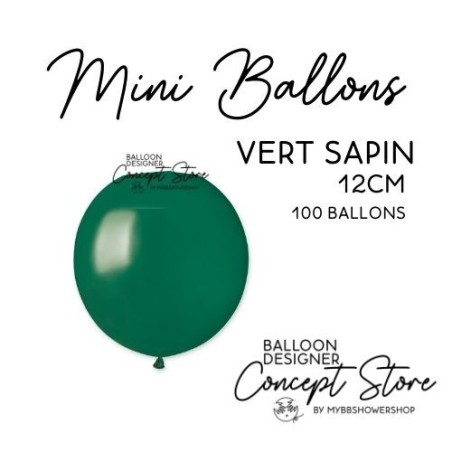 Mini Ballons Latex 5" – 12 cm Vert Sapin